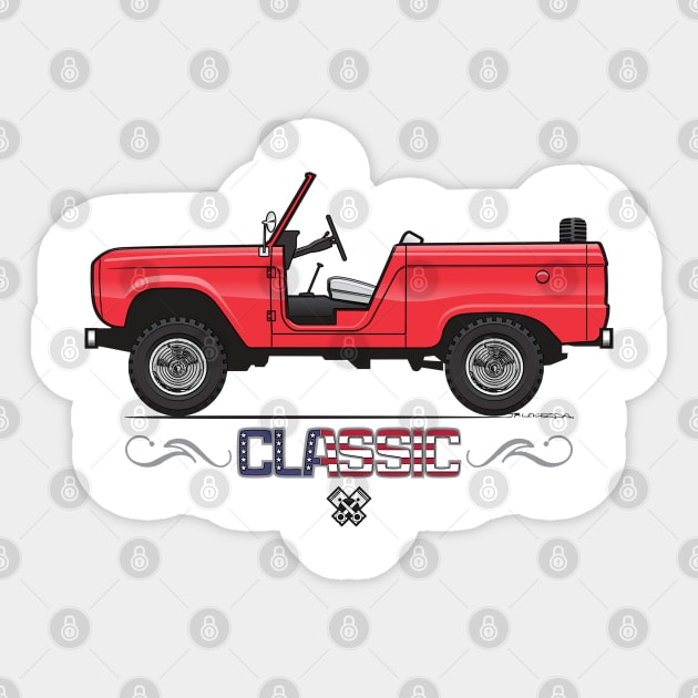 Convertible Red Classic Sticker by JRCustoms44